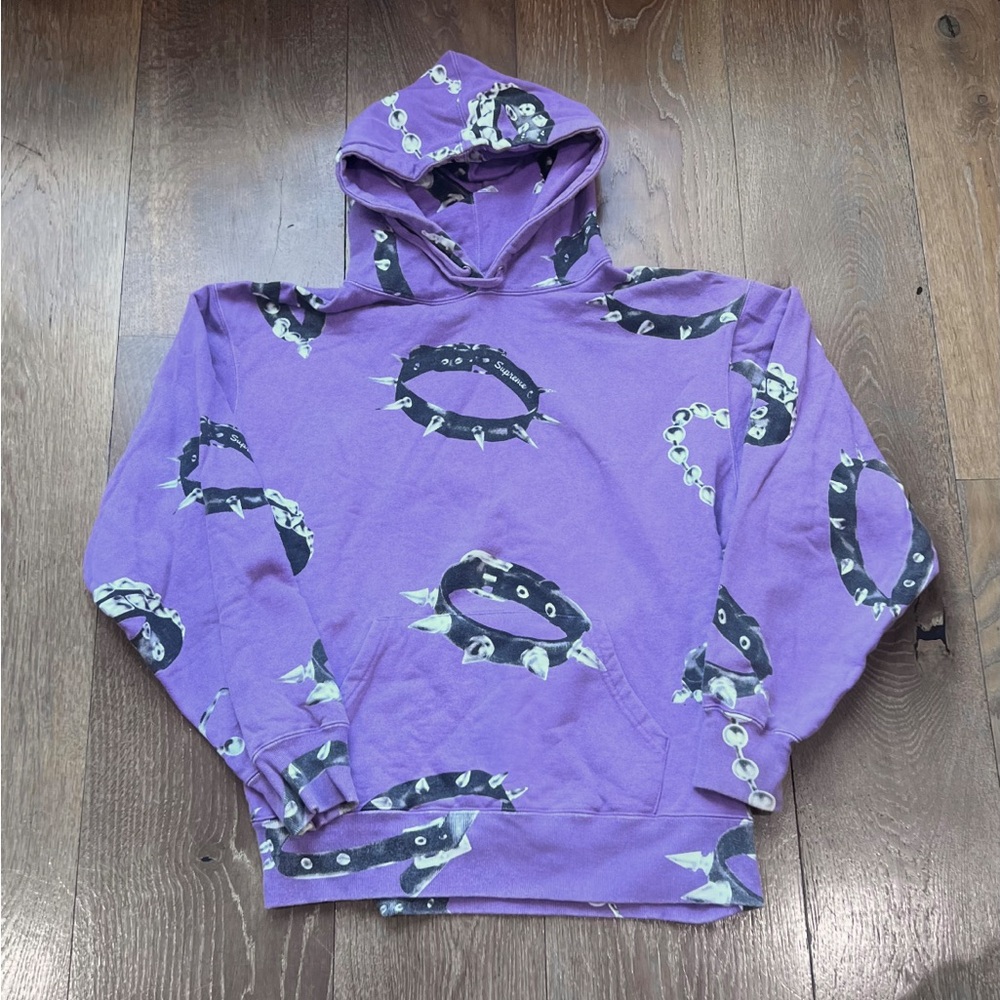 Supreme FW20 purple dog collar hoodie